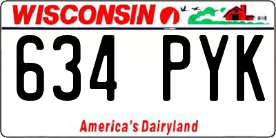 WI license plate 634PYK