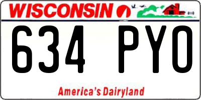 WI license plate 634PYO