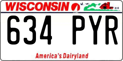 WI license plate 634PYR