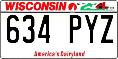 WI license plate 634PYZ