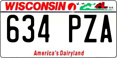 WI license plate 634PZA