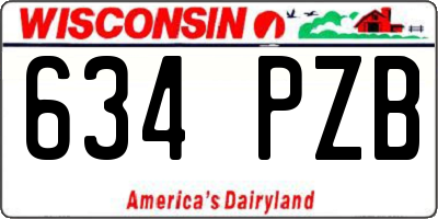 WI license plate 634PZB