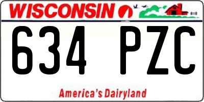 WI license plate 634PZC