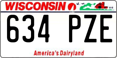WI license plate 634PZE