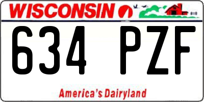 WI license plate 634PZF