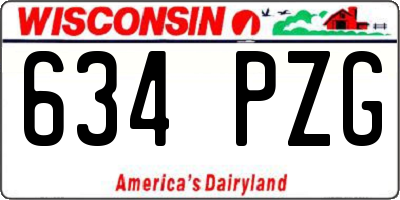WI license plate 634PZG