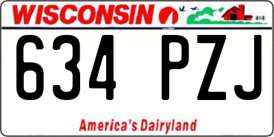 WI license plate 634PZJ