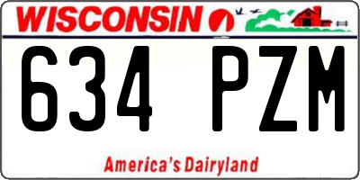 WI license plate 634PZM