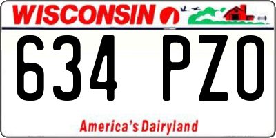 WI license plate 634PZO