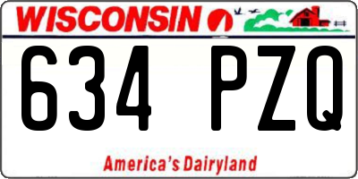 WI license plate 634PZQ