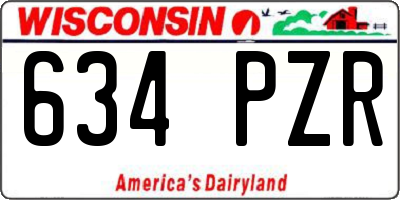 WI license plate 634PZR