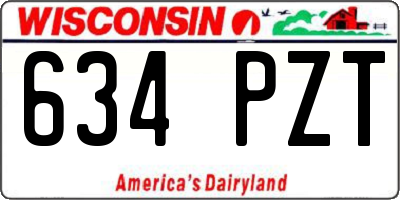 WI license plate 634PZT