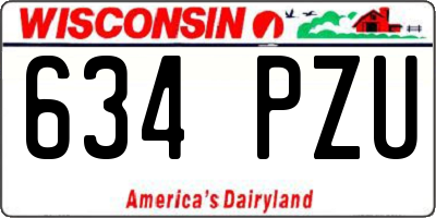 WI license plate 634PZU