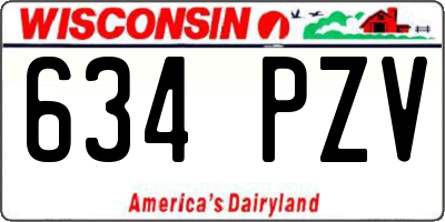 WI license plate 634PZV