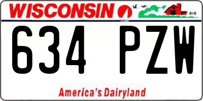 WI license plate 634PZW