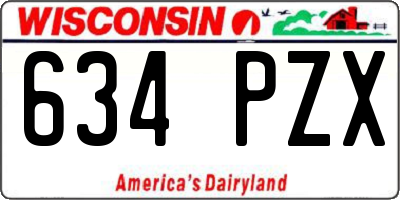 WI license plate 634PZX