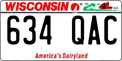 WI license plate 634QAC
