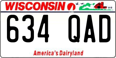 WI license plate 634QAD