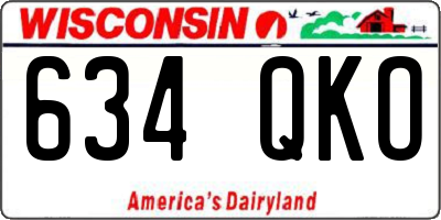 WI license plate 634QKO