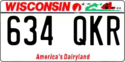 WI license plate 634QKR