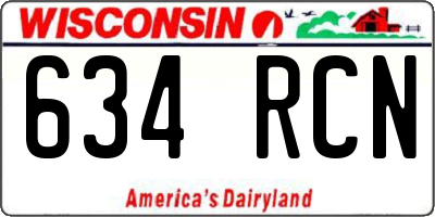 WI license plate 634RCN