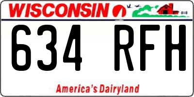 WI license plate 634RFH