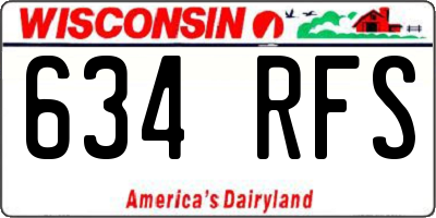 WI license plate 634RFS