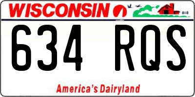 WI license plate 634RQS