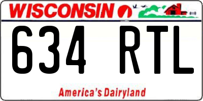 WI license plate 634RTL