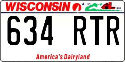 WI license plate 634RTR