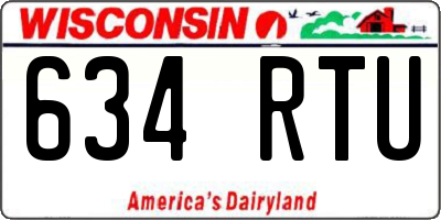 WI license plate 634RTU