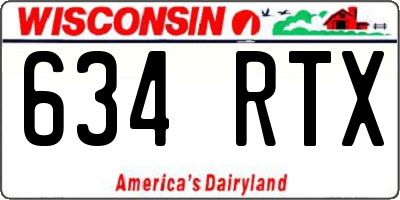WI license plate 634RTX