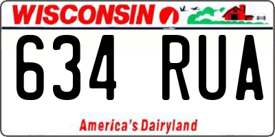 WI license plate 634RUA