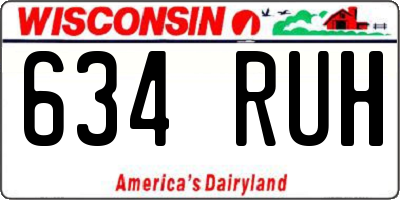 WI license plate 634RUH