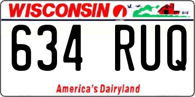 WI license plate 634RUQ