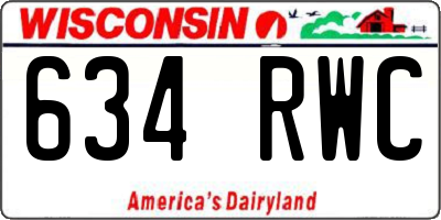 WI license plate 634RWC