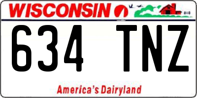 WI license plate 634TNZ