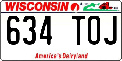 WI license plate 634TOJ