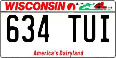 WI license plate 634TUI