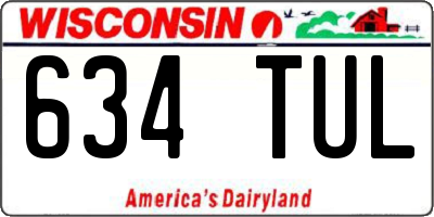 WI license plate 634TUL