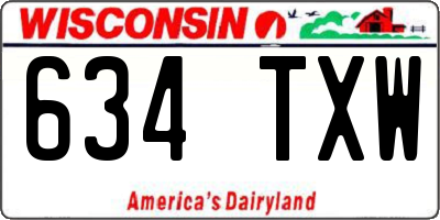 WI license plate 634TXW