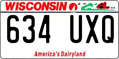 WI license plate 634UXQ