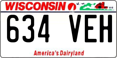 WI license plate 634VEH