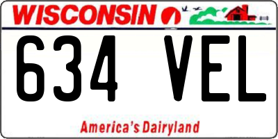 WI license plate 634VEL