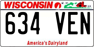 WI license plate 634VEN
