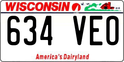 WI license plate 634VEO
