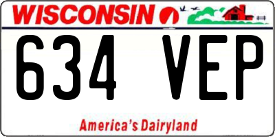 WI license plate 634VEP