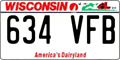 WI license plate 634VFB