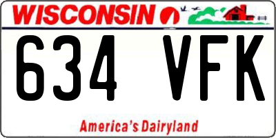 WI license plate 634VFK