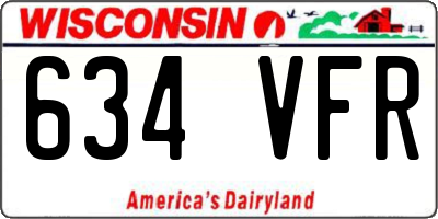 WI license plate 634VFR